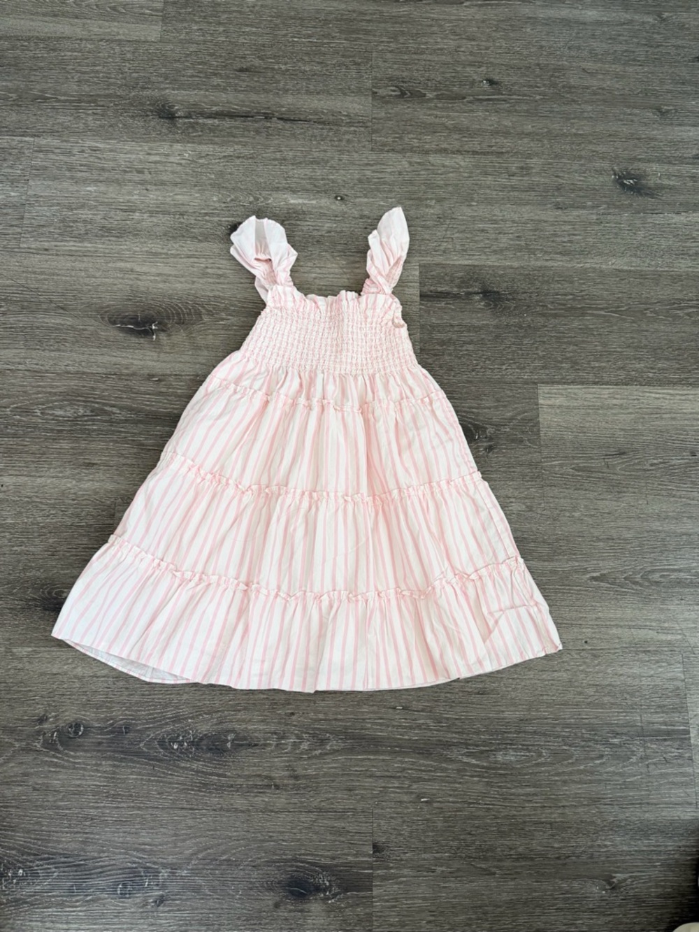 Quince Pink and White Striped Tiered Sundress for Kids